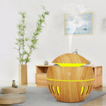 Humidificador USB com padrão de madeira, recortado, lâmpada de aromaterapia de sete cores, pulverizador automático de álcool com controlo remoto (Azul Céu), HC0372A, HC0372B, HC0372C, HC0372D, HC0372F, HC0372G, HC0372H, HC0372I, HC0372J, HC0372K