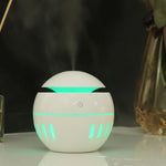 Humidificador USB com padrão de madeira, recortado, lâmpada de aromaterapia de sete cores, pulverizador automático de álcool com controlo remoto (Azul Céu), HC0372A, HC0372B, HC0372C, HC0372D, HC0372F, HC0372G, HC0372H, HC0372I, HC0372J, HC0372K