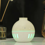 Humidificador USB com padrão de madeira, recortado, lâmpada de aromaterapia de sete cores, pulverizador automático de álcool com controlo remoto (Azul Céu), HC0372A, HC0372B, HC0372C, HC0372D, HC0372F, HC0372G, HC0372H, HC0372I, HC0372J, HC0372K
