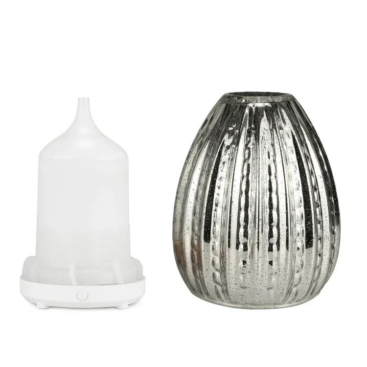 Máquina de Aromaterapia Criativa em Forma de Vaso 100ml Humidificador de Vidro 3D Pulverizador Automático de Álcool com Lâmpada LED Colorida, Humidificador de Vidro 3D
