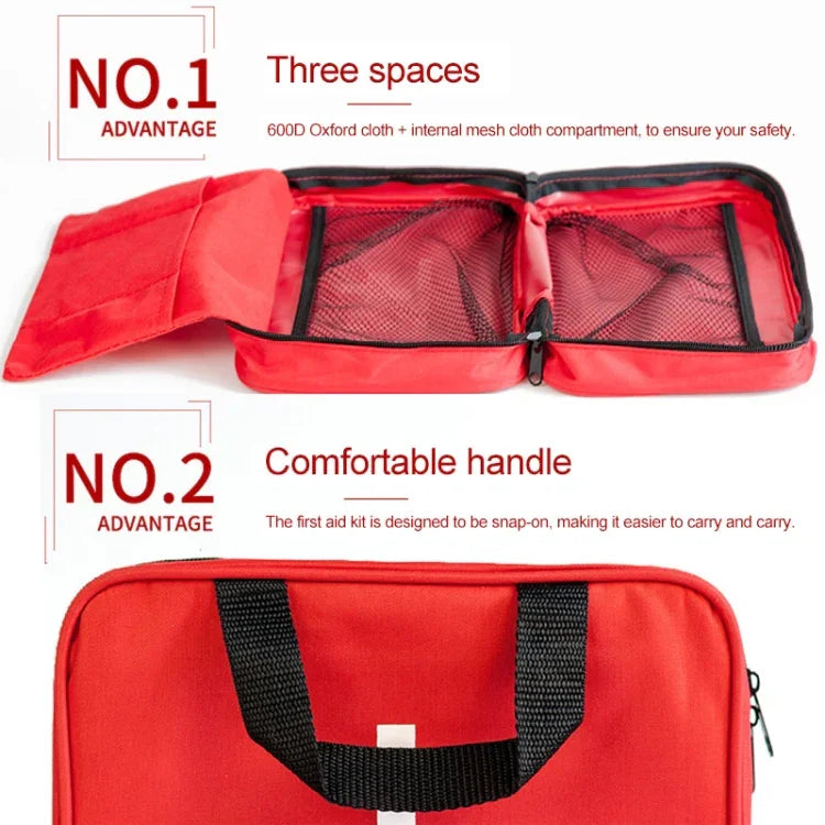 234 In 1 Portable Home Outdoor Emergency Supplies Kit Survival Rescue Box, 26x18x8cm (Green), 26x18x8cm (Red)