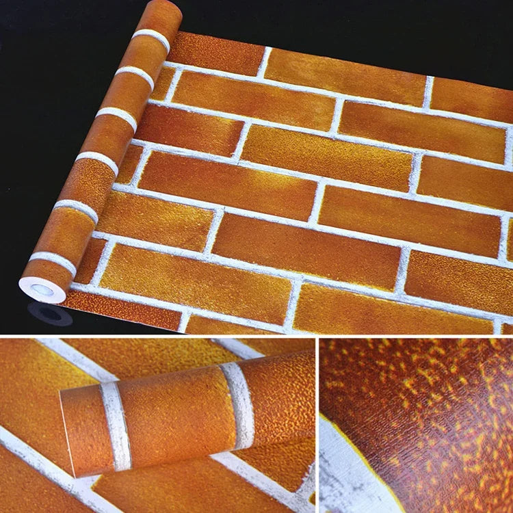Papel de Parede Decorativo Criativo 3D Tijolo Horizontal Grande, Adesivos para Parede de Quarto e Sala, Rolo de Papel de Parede Impermeável, Tamanho: 45 x 1000cm, Tijolo horizontal grande