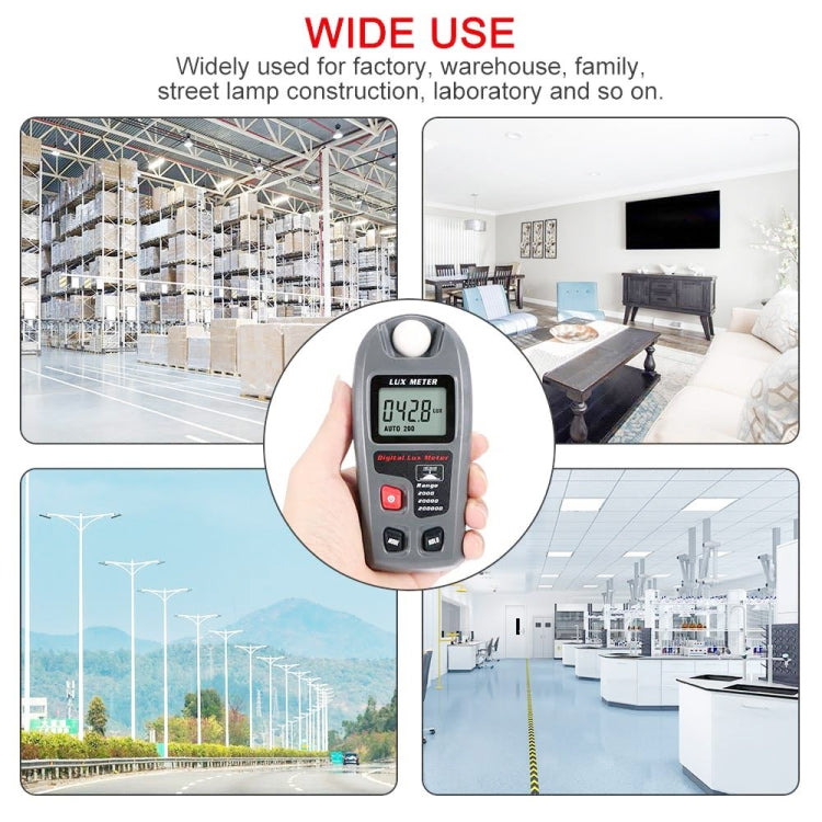 Medidor Digital Portátil de Luz Lux MT-30 com Ecrã LCD para Fábrica / Escola / Casa e Diversas Ocasiões, Alcance: 0,1-200.000 Lux, MT-30