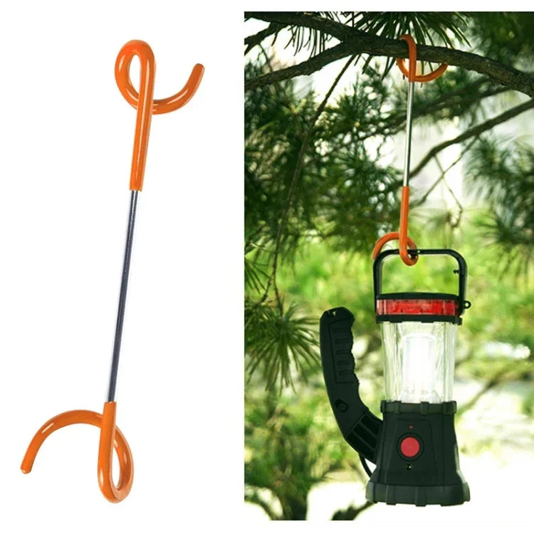 Gancho de Luz para Tenda de Campismo ao Ar Livre em Espiral Bidirecional em Forma de S Multiusos, Gancho para Luz