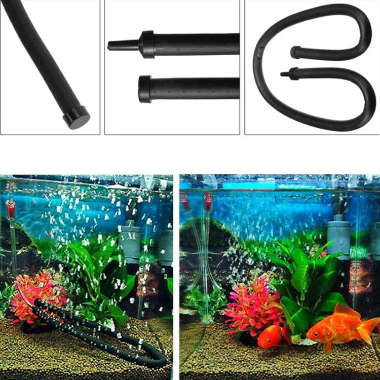 Bomba de Aquário com Dupla Cabeça de 105cm, Barra de Bolhas, Mangueira, Acessórios para Aquário, Difusor de Oxigénio para Aquários e Tanques de Peixes, Dupla Cabeça de 105cm