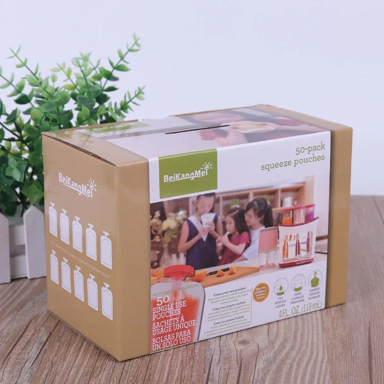 50 Sacos de Armazenamento para Distribuição de Puré em Saco de Aperto, Compatível com Dispensador de Alimentos HC14554