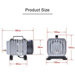 ACO-004 Bomba de Ar Eletromagnética 58W 75L/Min Compressor para Aquário de Marisco e Peixes Aumenta o Fluxo de Oxigénio, Ficha US, ACO-004