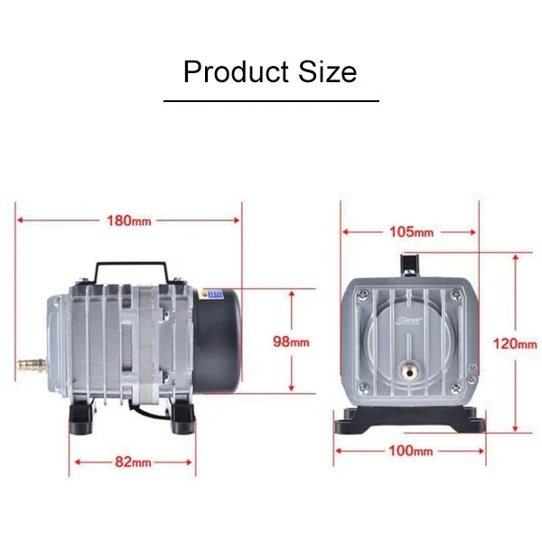 ACO-004 Bomba de Ar Eletromagnética 58W 75L/Min Compressor para Aquário de Marisco e Peixes Aumenta o Fluxo de Oxigénio, Ficha US, ACO-004