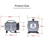 ACO-006 Bomba de ar eletromagnética 80W 88L/min Compressor para aquário de marisco e peixes, aumento do fluxo de oxigénio, divisor de ar, ficha US, ACO-006