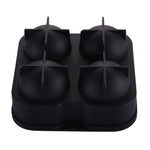 Molde de Silicone para Cubos de Gelo em Forma de Bola com 4 Divisórias, Forma de Bola