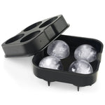 Molde de Silicone para Cubos de Gelo em Forma de Bola com 4 Divisórias, Forma de Bola