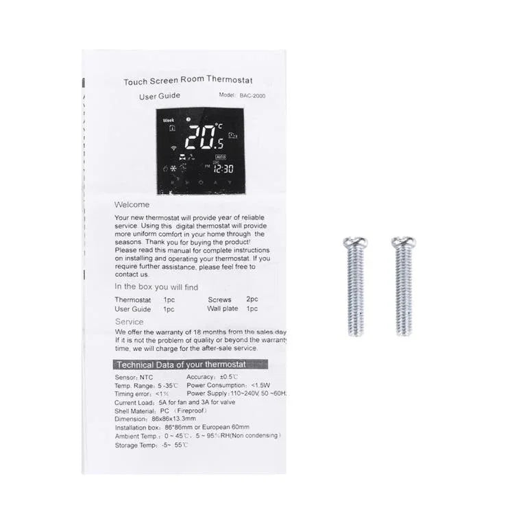 BHT-2001 Termóstato Digital LCD para Aquecimento de Água com Carga de 3A, Tipo de Aquecimento, Exibição de Relógio / Temperatura / Hora / Semana / Calor, BHT-2001 3A (Preto)