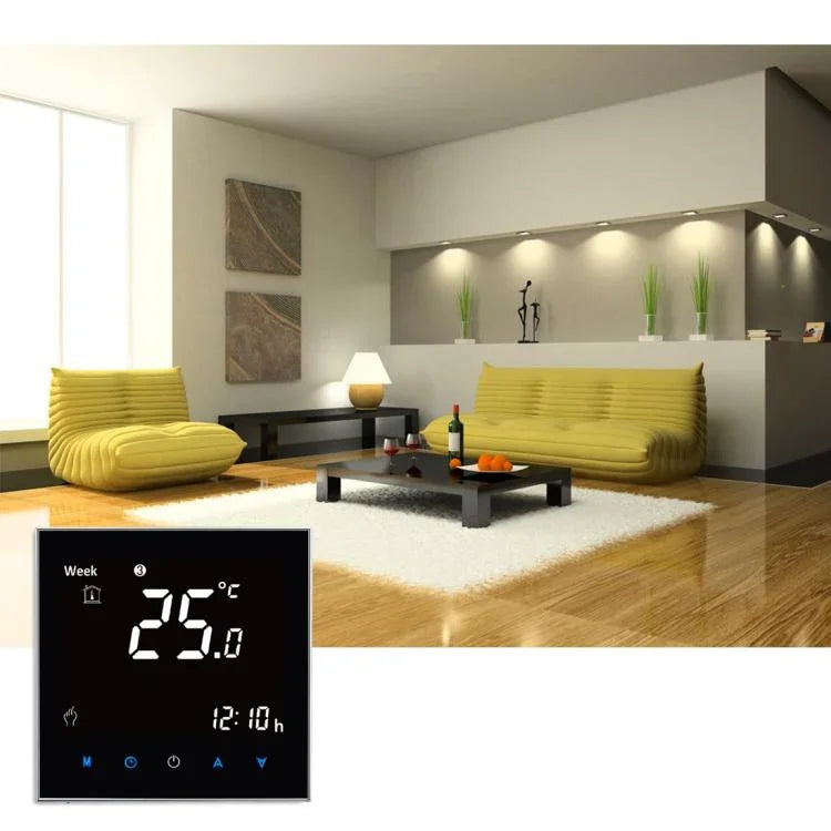 BHT-2001 Termóstato Digital LCD para Aquecimento de Água com Carga de 3A, Tipo de Aquecimento, Exibição de Relógio / Temperatura / Hora / Semana / Calor, BHT-2001 3A (Preto)