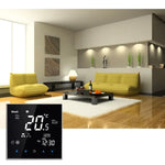 Termostato de sala para unidade de ventiloconvectores de 2 tubos com ecrã tátil LCD tipo ar condicionado central BAC-2000, Velocidade do ventilador / Relógio / Temperatura / Hora / Semana / Aquecimento etc., BAC-2000 (Preto), BAC-2000 (Branco)