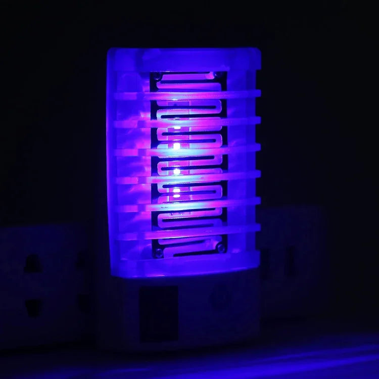Lâmpada Noturna Mata-Mosquitos Eficiente com 4 LEDs de Luz Azul, Ficha US, AC110V