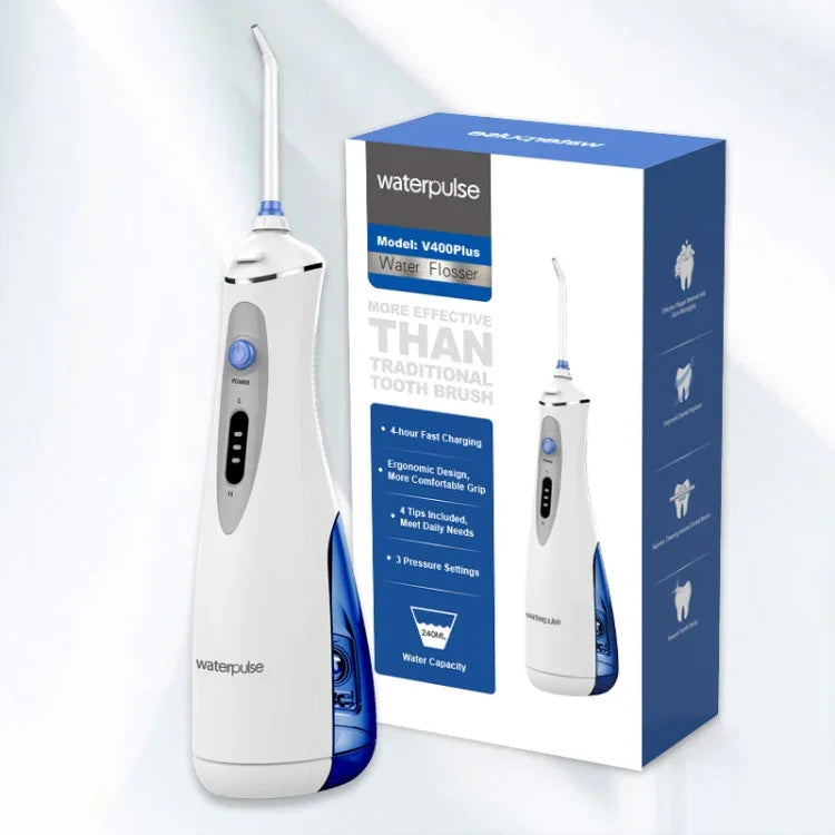 Irrigador Oral Dentário Sem Fios Recarregável USB Waterpulse V400Plus, V400Plus, Ficha: Reino Unido
