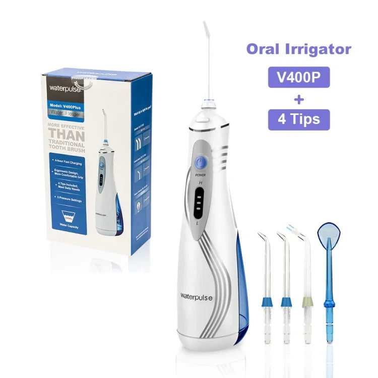 Irrigador Oral Dentário Sem Fios Recarregável USB Waterpulse V400Plus, V400Plus, Ficha: Reino Unido