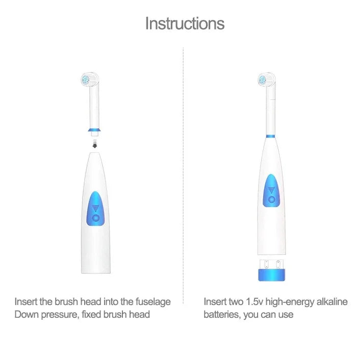Conjunto Criativo de Escova de Dentes Elétrica Rotativa Impermeável Doméstica 2W com 4 Cabeças de Escova de Substituição e Base, 8500 Rotações Por Minuto
