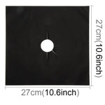 4 Unidades de Almofadas Protetoras Ultra-finas para Fogão a Gás em Fibra Espessa, Tamanho: 27*27 cm (Preto)