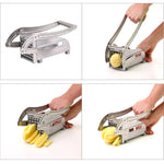 Máquina de Cortar Batatas em Aço Inoxidável para Casa, Cortador de Batatas