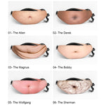 Bolsas Criativas e Divertidas em Forma de Barriga Artificial Anti-assédio para Exterior, Bolsa Desportiva Portátil Multifuncional Unissexo para Cintura, HC0879A, HC0879B, HC0879C, HC0879D, HC0879E, HC0879F