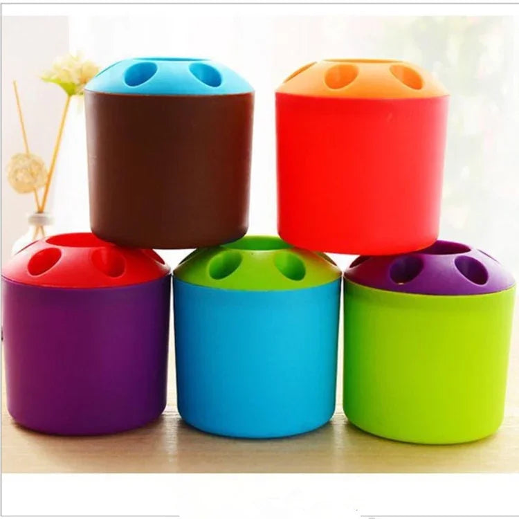 10 Peças Recipiente Multifuncional Criativo para Canetas Coloridas e Suporte para Escova de Dentes, Material Escolar e Escritório, Entrega de Cor Aleatória