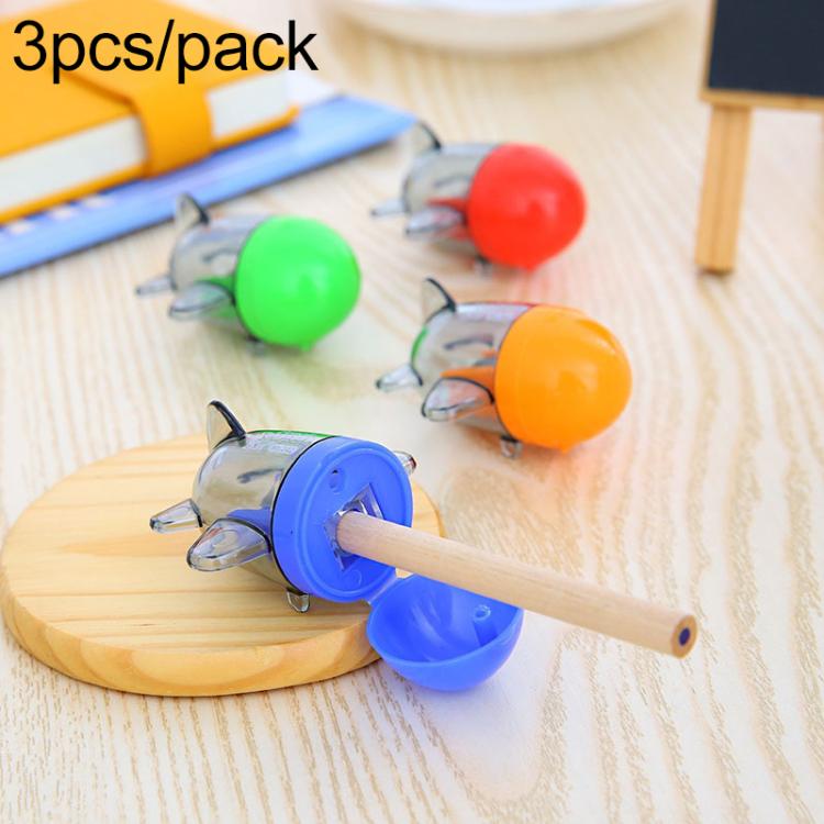3 PCS Apontadores de Lápis Criativos e Bonitos em Estilo Pequeno Avião Máquina Mecânica Material Escolar Escritório, Entrega de Cor Aleatória, Estilo Avião