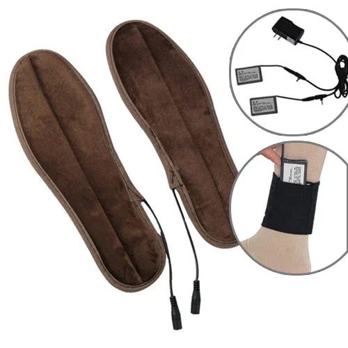 Palmilhas Aquecidas Recarregáveis com Bateria de Lítio para Manter os Pés Quentes, Mantém o Calor por 8-9 horas, Tamanho: 35-36, Tamanho: 35-36