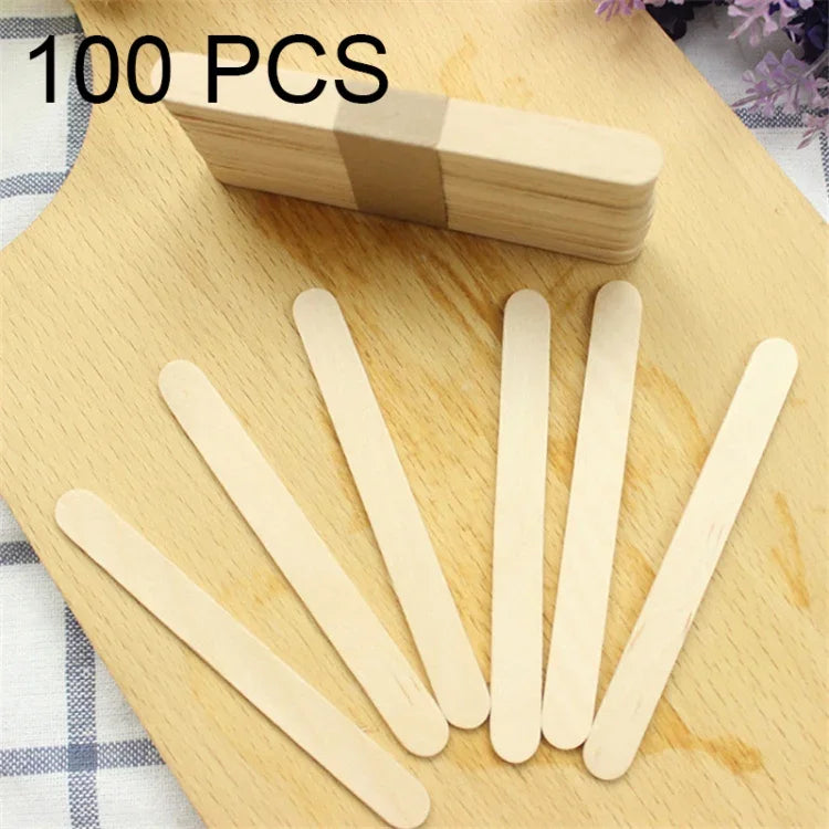 100 Peças Espátulas de Madeira de 15cm para Limpar Cera, Ferramentas para Gelados, Espátulas para Limpar Cera