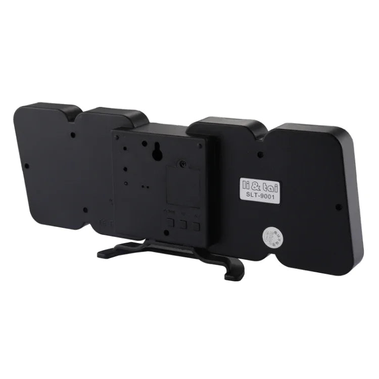 Relógio Despertador Digital Colorido LED 3D Moderno com Controlo de Som, Ajuste de Brilho, Relógio de Parede Eletrónico Luminoso com Controlo Remoto, 9001 Preto, 9001 Branco