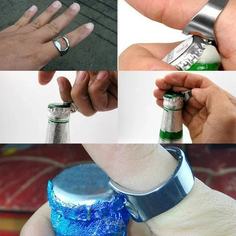 10 Abridores de Garrafa e Lata de Cerveja em Estilo Anel, Diâmetro Interno: 2,2cm, 10 unidades