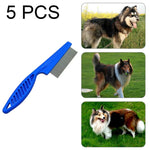 Conjunto de 5 Pentes para Gatos e Cães, Pentes de Aço Inoxidável com Dentes Finos para Remoção de Pulgas, Comprimento: 14cm, Comprimento: 14cm, Azul, Comprimento: 14cm, Roxo, Comprimento: 14cm, Branco