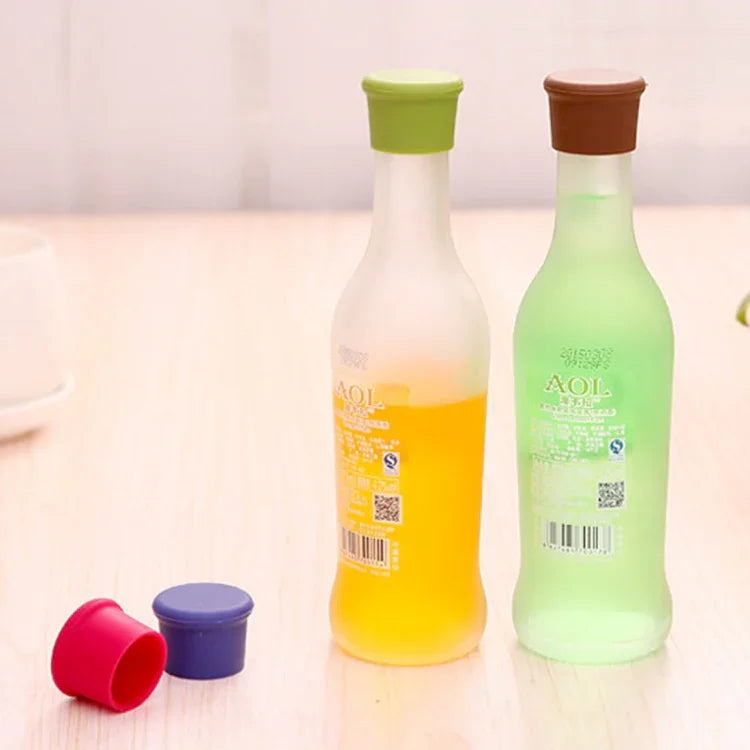 10 PCS Tampões para Garrafas de Vinho, Cerveja e Condimentos em Silicone Cor Doce, Entrega em Cor Aleatória, 10 PCS Cor Doce