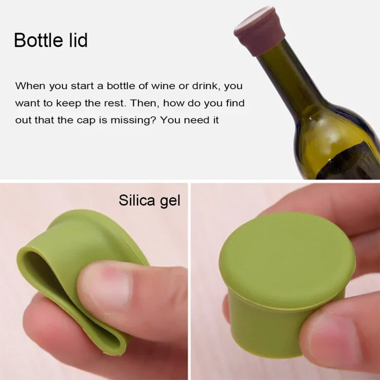 10 PCS Tampões para Garrafas de Vinho, Cerveja e Condimentos em Silicone Cor Doce, Entrega em Cor Aleatória, 10 PCS Cor Doce