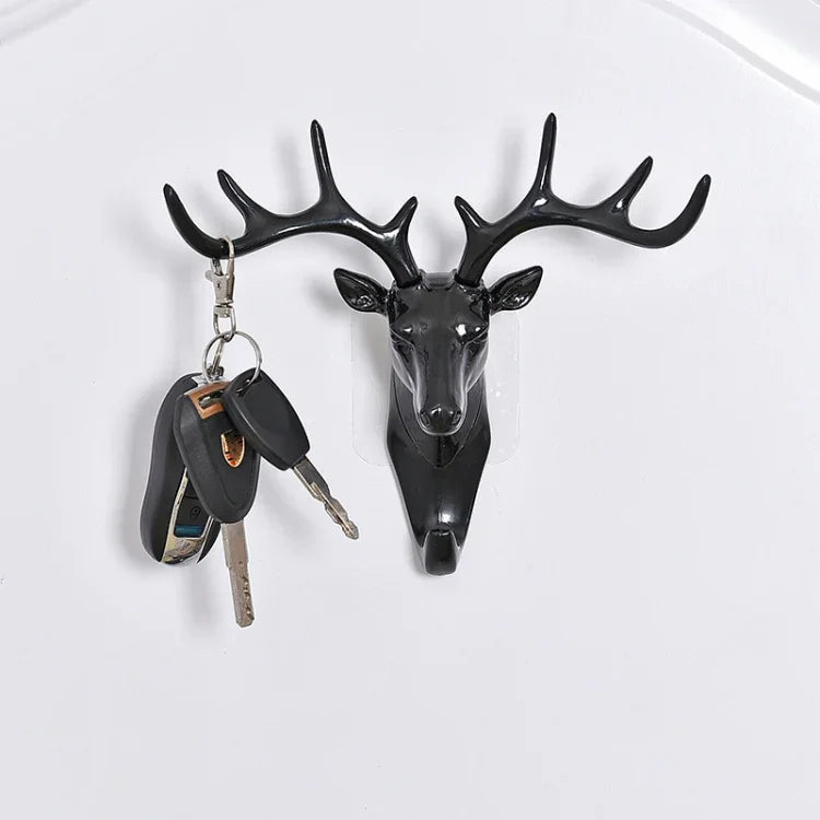 Gancho Decorativo Criativo em Forma de Cabeça de Veado Tridimensional Multifuncional para Casacos, Estilo Retro, Artesanato para Casa, Entrega de Estilo Aleatório