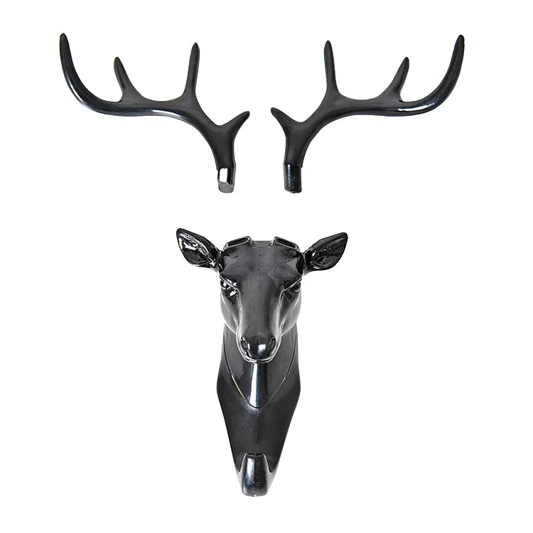 Gancho Decorativo Criativo em Forma de Cabeça de Veado Tridimensional Multifuncional para Casacos, Estilo Retro, Artesanato para Casa, Entrega de Estilo Aleatório