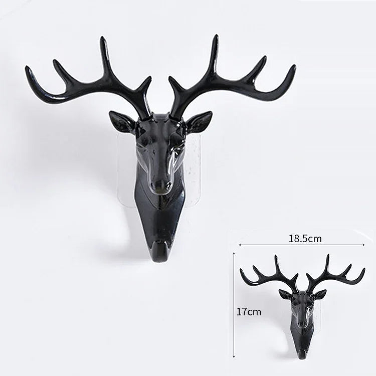 Gancho Decorativo Criativo em Forma de Cabeça de Veado Tridimensional Multifuncional para Casacos, Estilo Retro, Artesanato para Casa, Entrega de Estilo Aleatório
