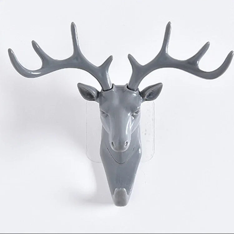 Gancho Decorativo Criativo em Forma de Cabeça de Veado Tridimensional Multifuncional para Casacos, Estilo Retro, Artesanato para Casa, Entrega de Estilo Aleatório