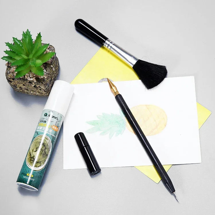 Conjunto de 5 Ferramentas para Pintura a Riscas, Caneta para Detalhes, Reparação e Raspagem de Pintura, Solução Especial para Pintura, 5 Peças