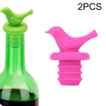 2 Peças de Rolhas Criativas para Garrafas de Vinho e Cerveja em Silicone Estilo Pássaro, Entrega de Cor Aleatória, 10 Peças em Forma de Pássaro