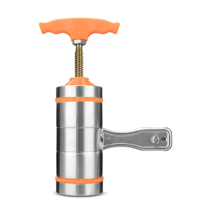 Máquina de Massas Manual Pequena de Aço Inoxidável com 3 Moldes, Estilo de Prensagem, Máquina de Massas de Mão, 3 Moldes