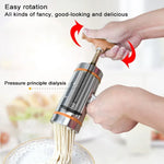 Máquina de Massas Manual Pequena de Aço Inoxidável com 3 Moldes, Estilo de Prensagem, Máquina de Massas de Mão, 3 Moldes