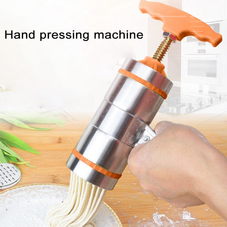 Máquina Manual Pequena para Fazer Massa com 4 Moldes em Aço Inoxidável, Estilo Prensa, Portátil