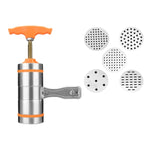 Máquina Manual Pequena para Fazer Massa com 5 Moldes em Aço Inoxidável, Estilo Prensa, Portátil