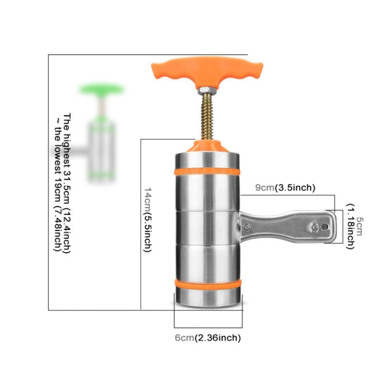 Máquina Manual Pequena para Fazer Massa com 5 Moldes em Aço Inoxidável, Estilo Prensa, Portátil