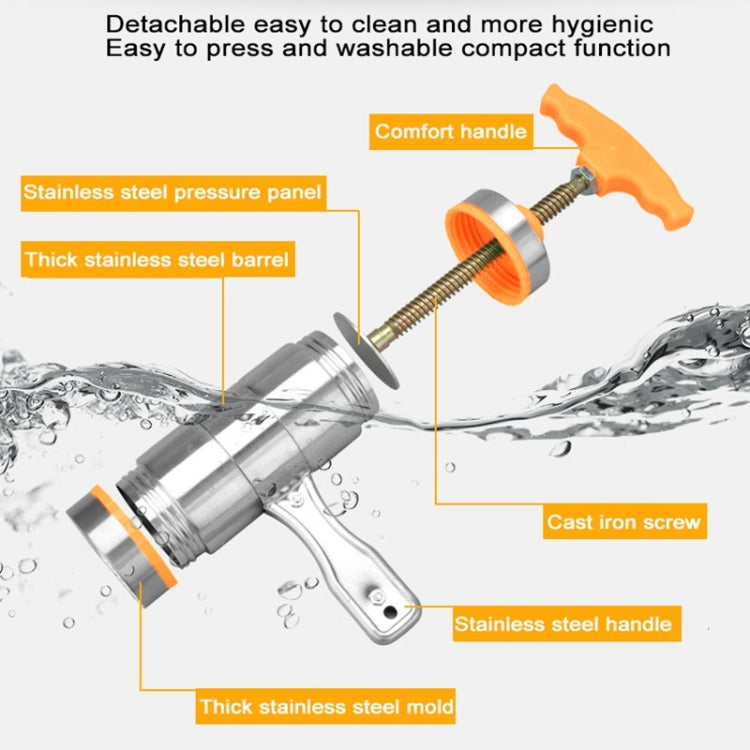 Máquina Manual Pequena para Fazer Massa com 5 Moldes em Aço Inoxidável, Estilo Prensa, Portátil