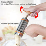 Máquina Manual Pequena para Fazer Massa com 5 Moldes em Aço Inoxidável, Estilo Prensa, Portátil