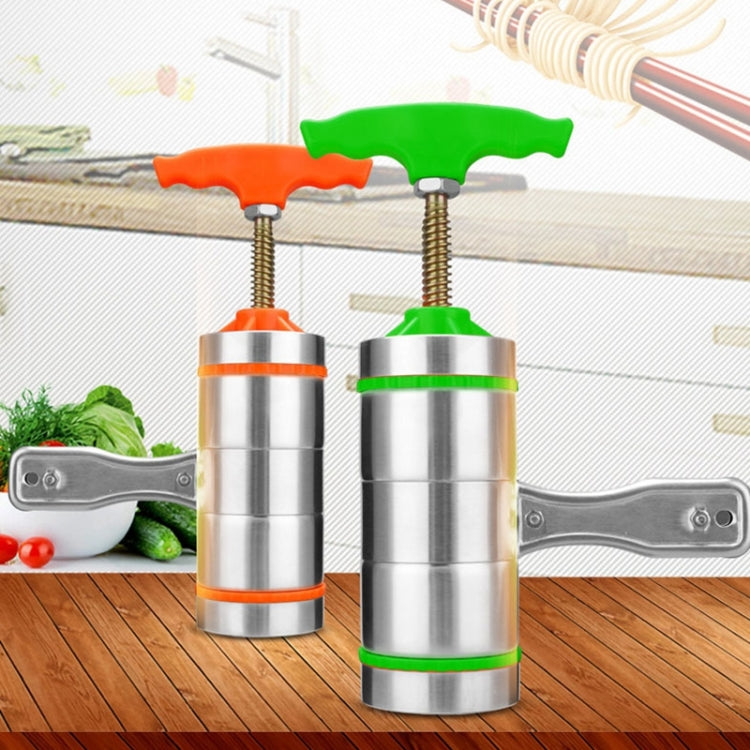 Máquina Manual Pequena para Fazer Massa com 5 Moldes em Aço Inoxidável, Estilo Prensa, Portátil