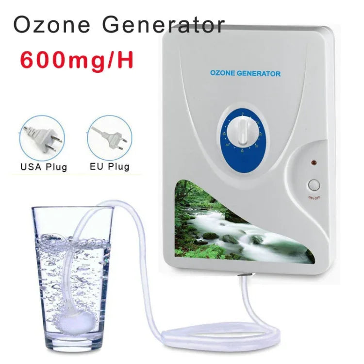 Gerador de Ozono 600MG Limpeza Esterilizador para Legumes e Frutas, Plugue EUA, Plugue UE