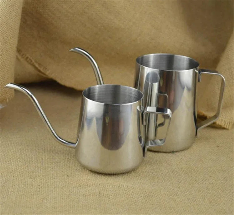 Cafeteira Manual com Bico Longo e Estreito em Aço Inoxidável 304 com Alça Suspensa, 250ML